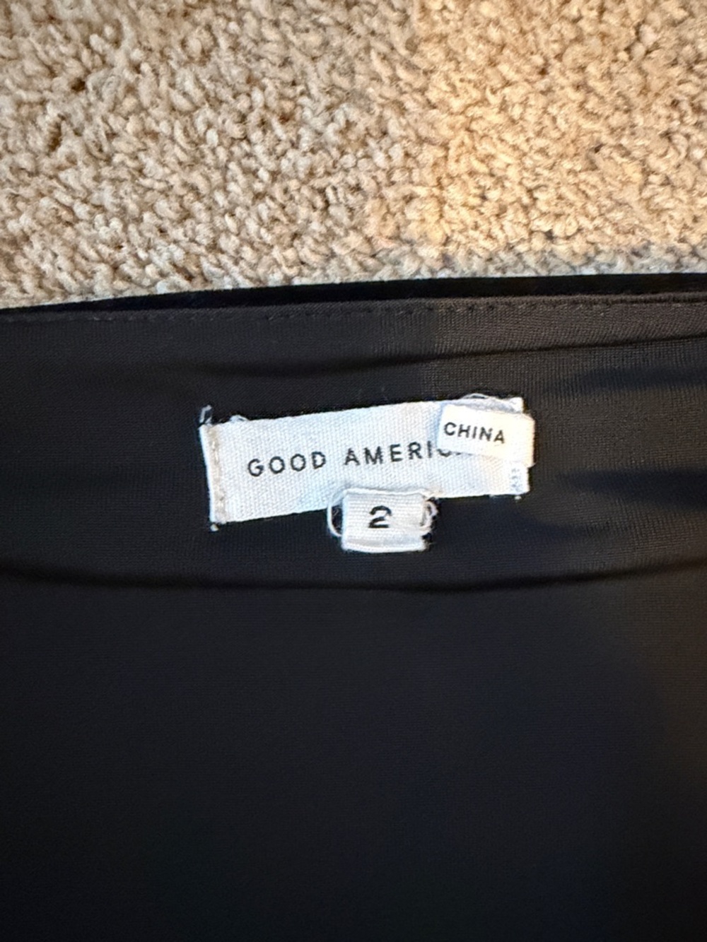 Good American Black velour body suit
